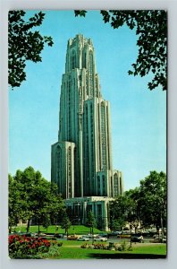 Pittsburgh PA- Pennsylvania, Cathedral Of Learning, Chrome Postcard