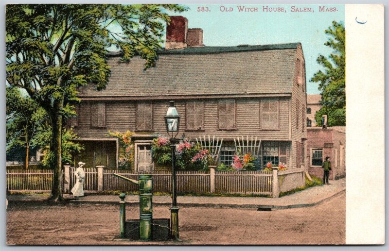 Vtg Salem Massachusetts MA Old Witch House 1900s Unused View Old Postcard