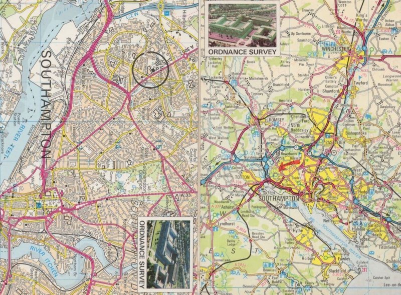 Southampton Ordnance Survey Head Office 2x Map Postcard s