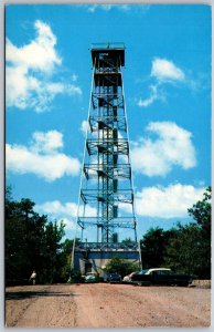 Vtg Hot Springs Arkansas AR Observation Tower National Park Old Cars Postcard