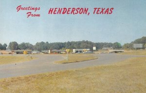 HENDERSON, TEXAS Traffic Circle Rusk County Roadside c1950s Vintage Postcard