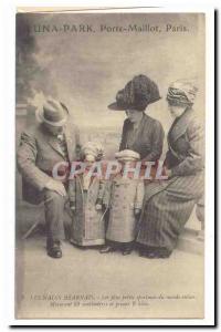 Phenomenon Old Postcard Luna Park Paris Porte Maillot Dwarves Bearnais Smalle...