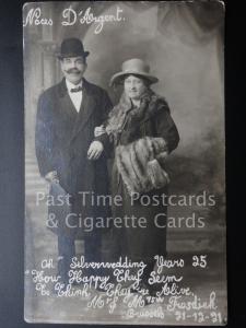 c1921 RP: Silver Wedding Years 25 How Happy They Seem, To Think They're Alive