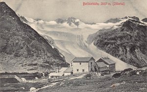 A075 Austria Berlinhuette 2057 m Zillertal Snow Hut vintage postcard