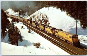 Postcard - Union Pacific Railroad, Freight in the Blue Mountains - Oregon