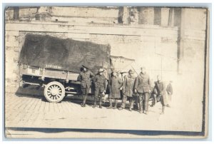 c1910's WWI France US Army Soldiers Truck RPPC Photo Unposted Antique Postcard