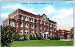 KEWANEE, Illinois IL  ~ KEWANEE PUBLIC HOSPITAL ca 1940s Linen Kropp Postcard