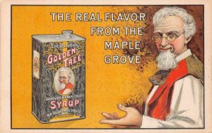 UNCLE JOHN'S GOLDEN TREE MAPLE SYRUP BOSTON MASSACHUSETTS ADVERTISING POSTCARD