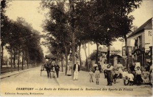 CPA CHAMPIGNY La Route de Villiers devant le Restaurant des (65579)