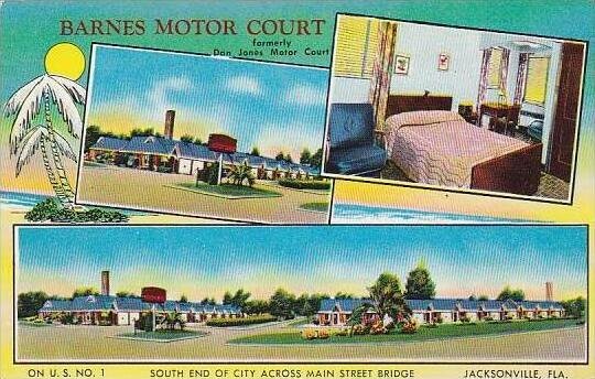 Florida Jacksonville Barnes Motor Court South End Of City Across Main Street ...