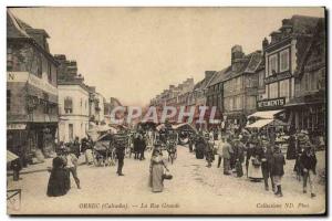 Old Postcard Orbec The main street