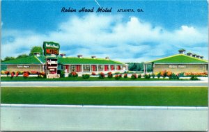 Postcard GA Riverdale Robin Hood Motel on US Highway 41 Route #1 1956 M56