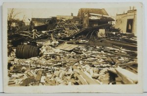 RPPC 1913 Tornado OMAHA NEBRASKA 26th & Patrick Ave Real Photo Postcard P7