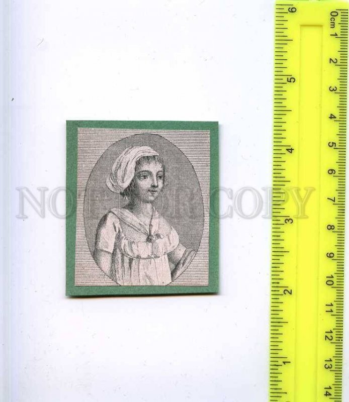 222478 RUSSIA girl old card gluing on cardboard