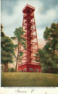 Vintage Postcard 1920's The Observation Tower Hot Springs Mountain Hot Springs