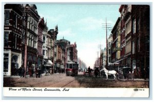 c1910 View Main Street Exterior Building Evansville Indiana IN Vintage Postcard