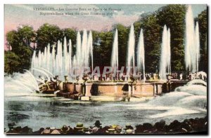 Old Postcard Versailles Les Grandes Eaux at the Bassin de Neptune