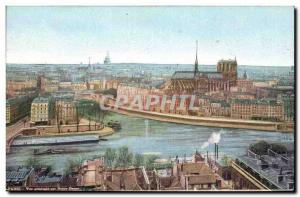 Old Postcard Paris General View of Notre Dame