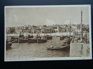 Cornwall ST. IVES Old Town from SMEATON'S PIER c1950's Postcard by R.A.Postcards