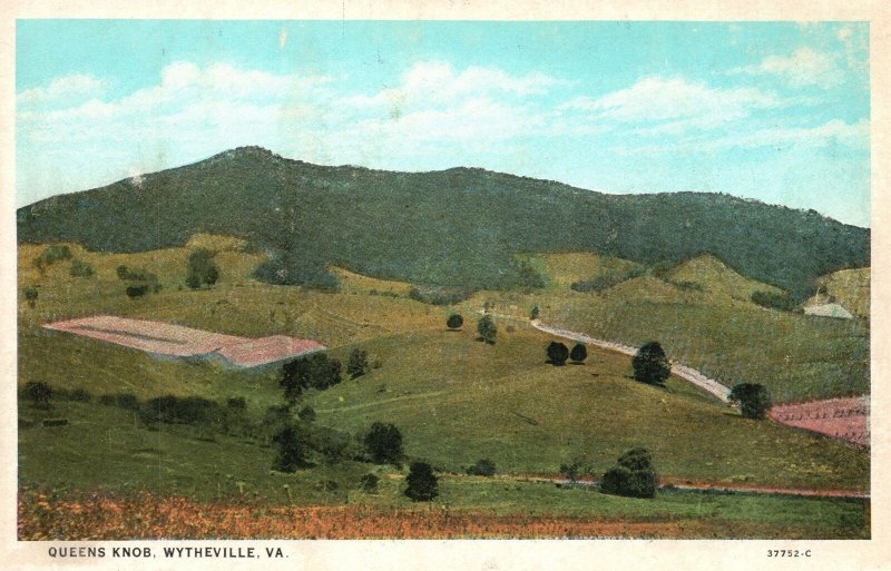 Whytheville VA-Virginia, Queens Knob Mountain & Farms Old Vintage Postcard c1920