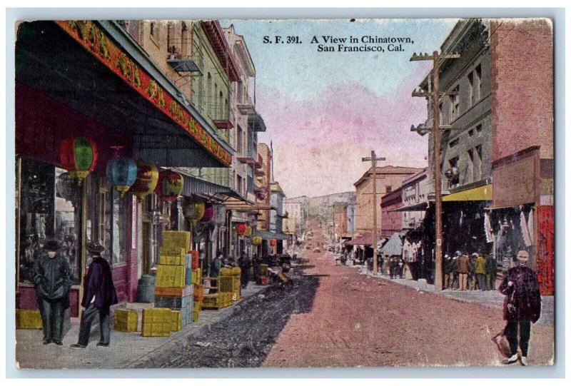 San Francisco California Postcard View Chinatown Exterior c1910 Vintage Antique