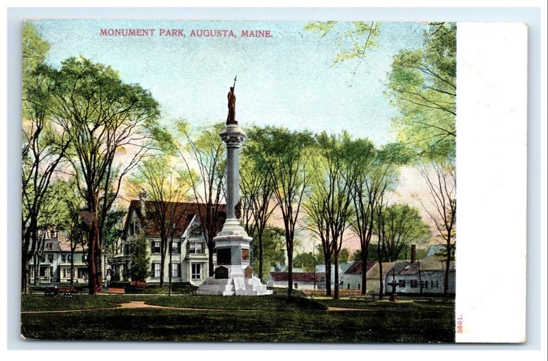 Postcard Monument Park, Augusta, Maine ME G3