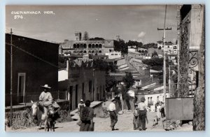 Cuernavaca Morelos Mexico Postcard Inclined Street c1940's RPPC Photo