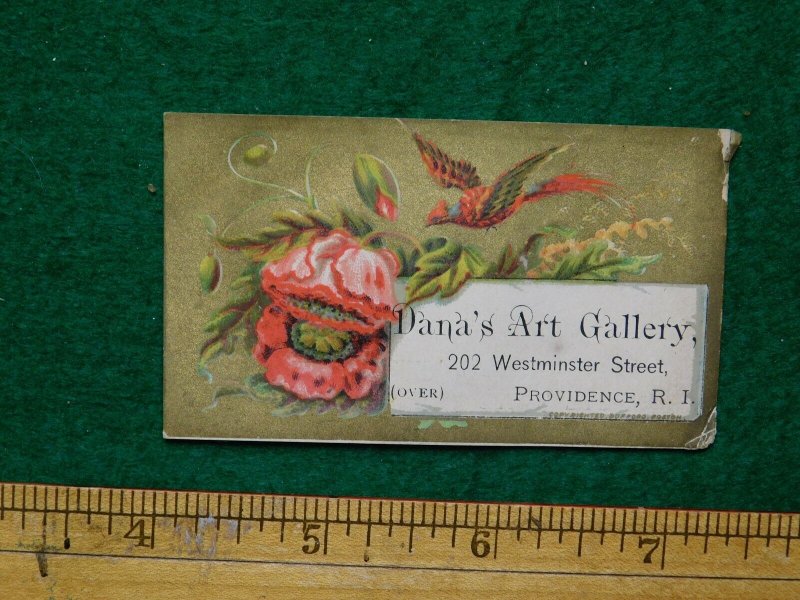 1870s-80s Dana's Art Gallery Life Size Crayons & Photos Victorian Trade Card F15 