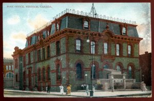 dc1389 - WINDSOR Ontario Postcard 1910s Post Office by Martin