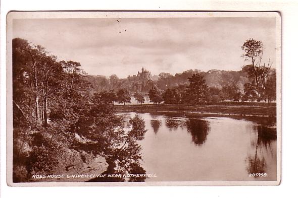 Real Photo, Ross House and River Clyde near Motherwell, Scotland,