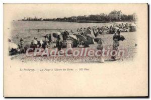 Old Postcard Pouliguen La Plage des Bains time