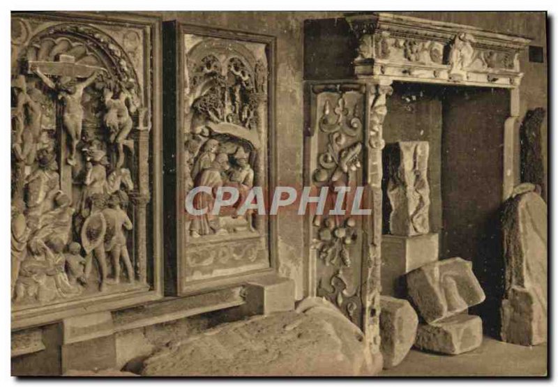 Old Postcard Colmar Unterlinden Museum Renaissance Fireplace Stone Reliefs