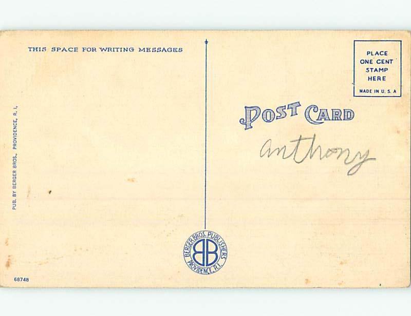 Unused Linen POSTCARD FROM Providence Rhode Island RI HM9409