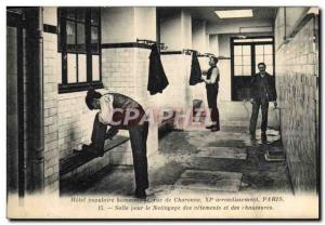 Old Postcard Hotel popular men Charonne Paris Street cleaning Hall of clothes...