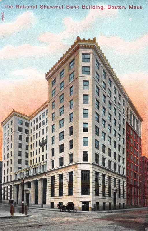 National Shawmut Bank Building, Boston, Massachusetts, Early Postcard, Unused