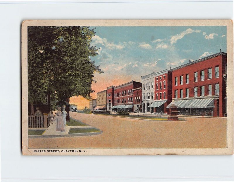 Postcard Water Street, Clayton, New York