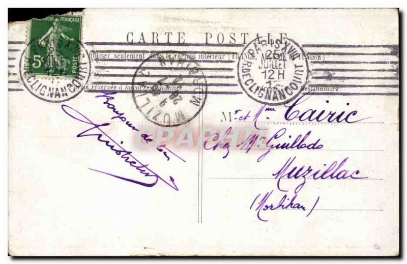 Paris Postcard Old Memorial Eiffel Tower Arc de Triomphe