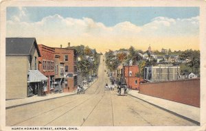 Akron Ohio 1919 Postcard North Howard Street 