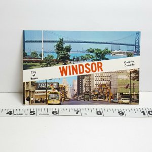 Vintage Postcard Windsor Ontario Canada Ambassador Bridge Oullette