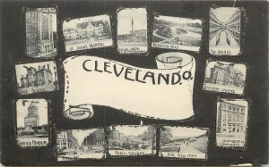 Multiview Postcard Cleveland OH Hospital Park Arcade Delbert College Case School