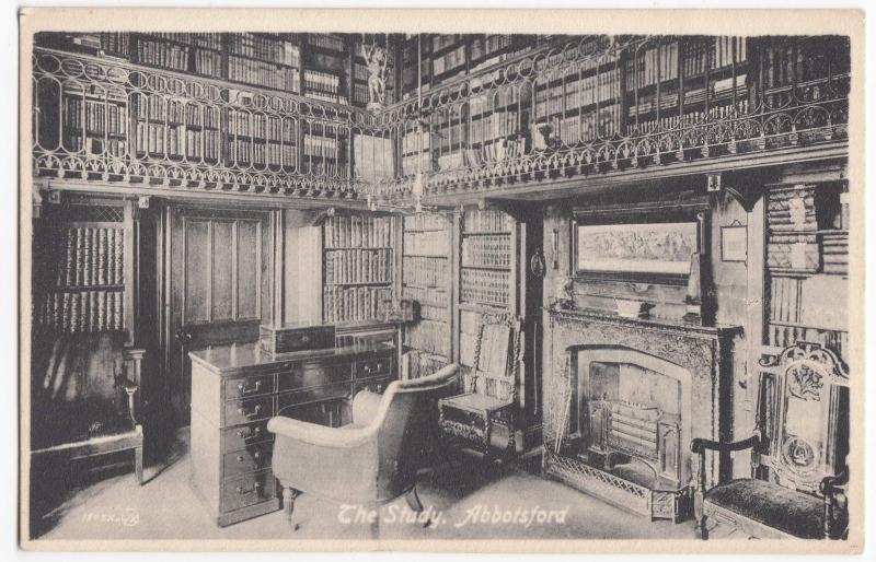 Selkirkshire; The Study at Abbotsford PPC, Unposted, c 1910's By Valentines