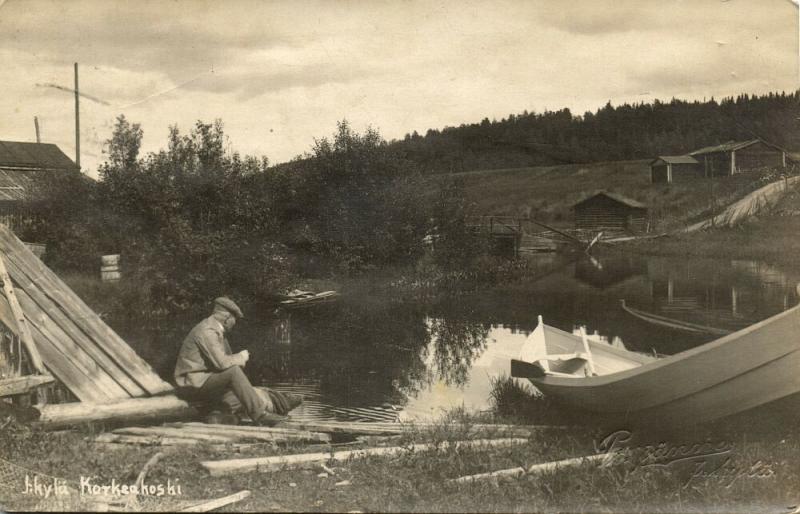 finland suomi, KORKEAKOSKI, Partial View (1925) Päijänne J. Kylä RPPC Postcard