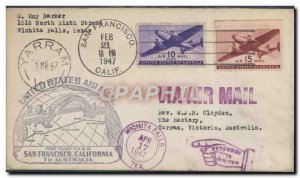 1 letter US flight San Francisco Australia February 21, 1947