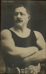 Strong Man Beefcake Muscles Gay Interest BECH OLSEN Real Photo Postcard xst