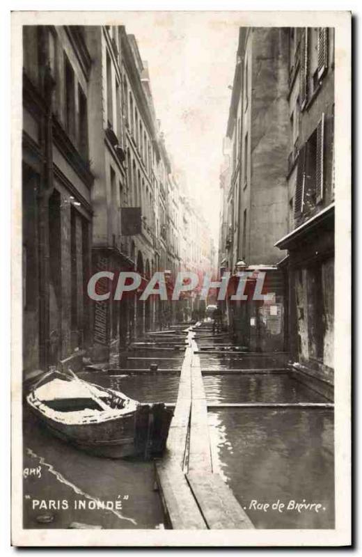 Old Postcard Paris Floods Rue De Bievre