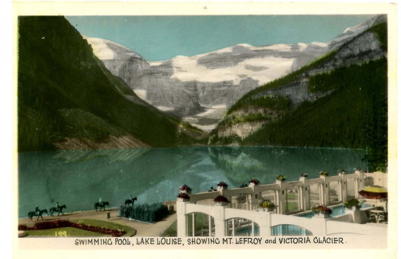 Canada - Alberta, Lake Louise, Mt. Lefroy, Victoria Glacier.  *RPPC