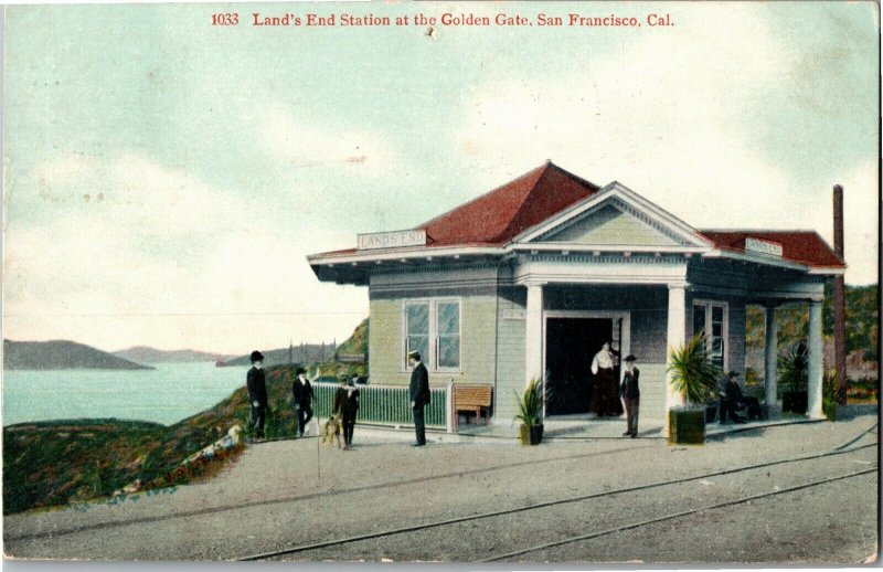 Land's End Station at Golden Gate San Francisco CA c1908 Vintage Postcard G33 