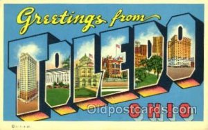 Greetings From Toledo, Ohio, USA Large Letter Town Unused close to perfect co...