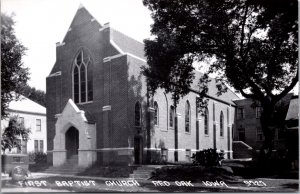 Real Photo Postcard First Baptist Church in Red Oak, Iowa