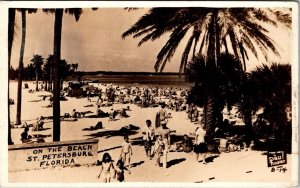 St. Petersburg Beach RPPC Florida Rare Vintage Photo Postcard 1940s JC26